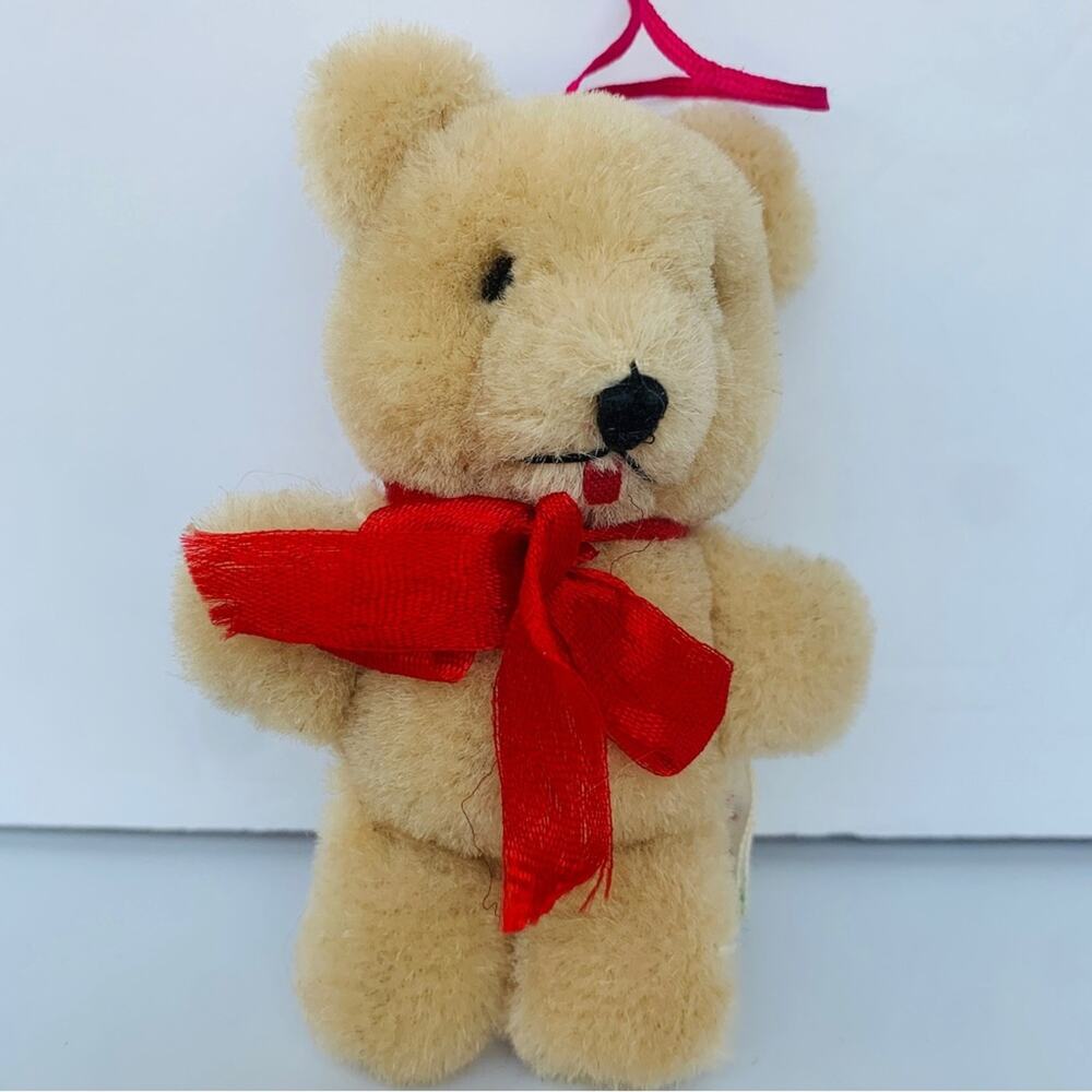Vintage Wool Teddy Bear Ornament